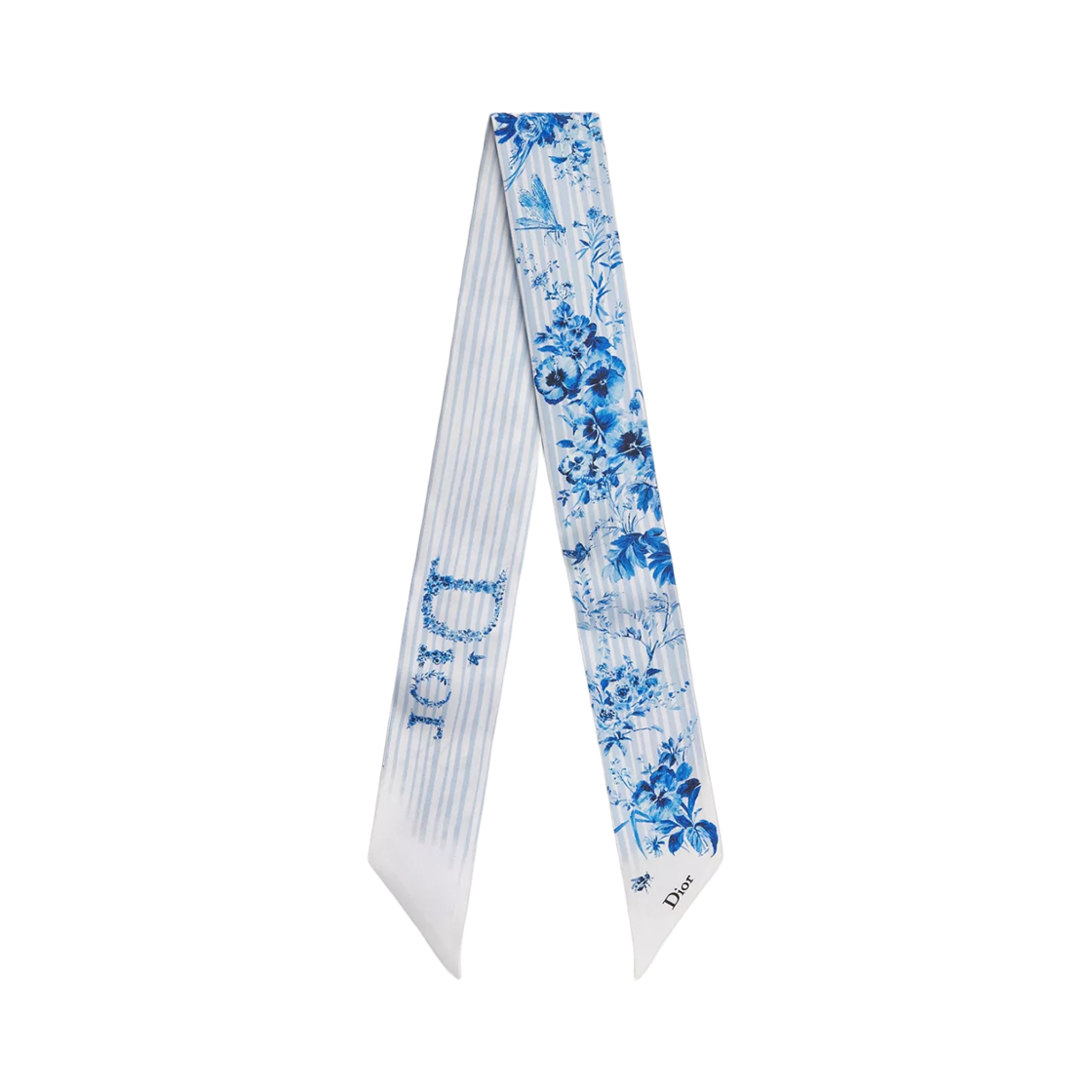 64TM106I6144-C505 (W) Dior Dioriviera Toile De Jouy Floral Garden Mitzah Scarf White Blue