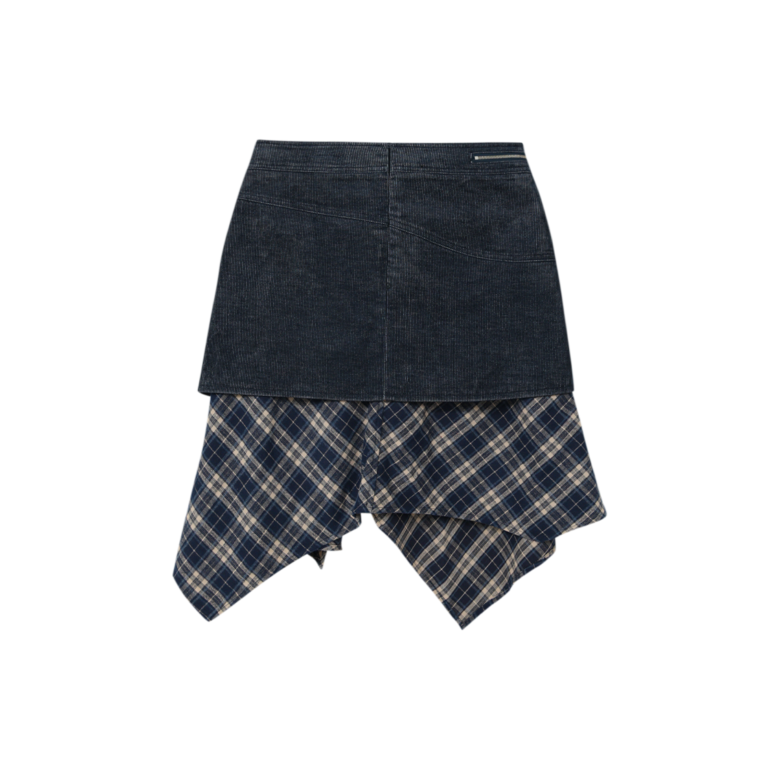 제뉴즈 레이어즈 코듀로이 체크 스커트 - 네이비(Znuz Layerez Corduroy Check Skirt - Navy) - 2