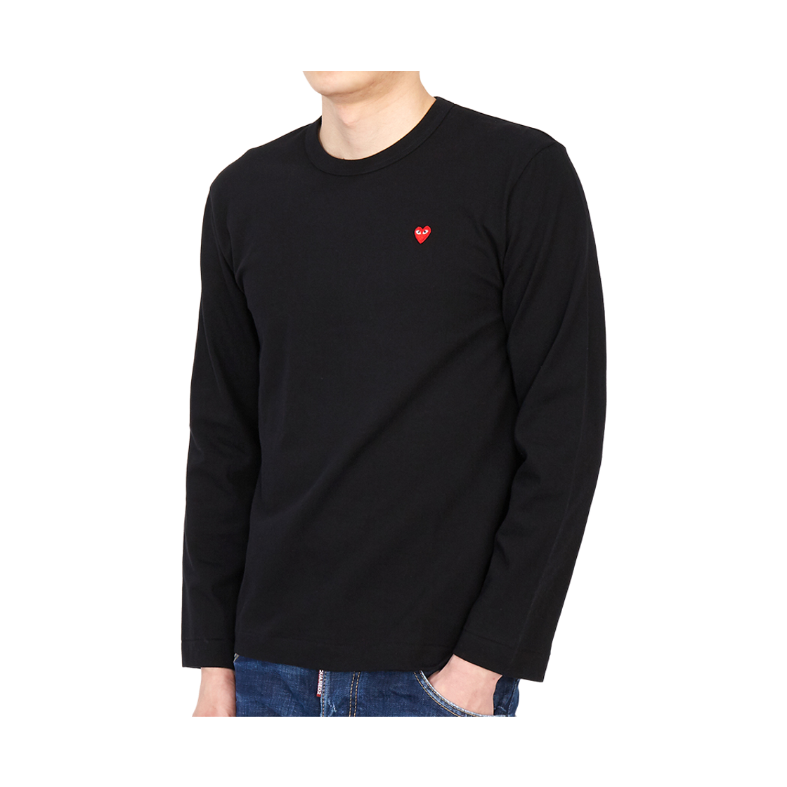 [17% 쿠폰] 플레이 꼼데가르송 스몰 레드 하트 롱슬리브 블랙([17% 쿠폰] Play Comme des Garcons Small Red Heart Long Sleeve Black) - 5