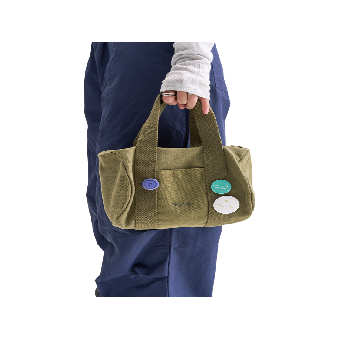 하이산 코튼 더플백 카키 (S)(Heisan Cotton Duffle Bag - Khaki (S)) - 3