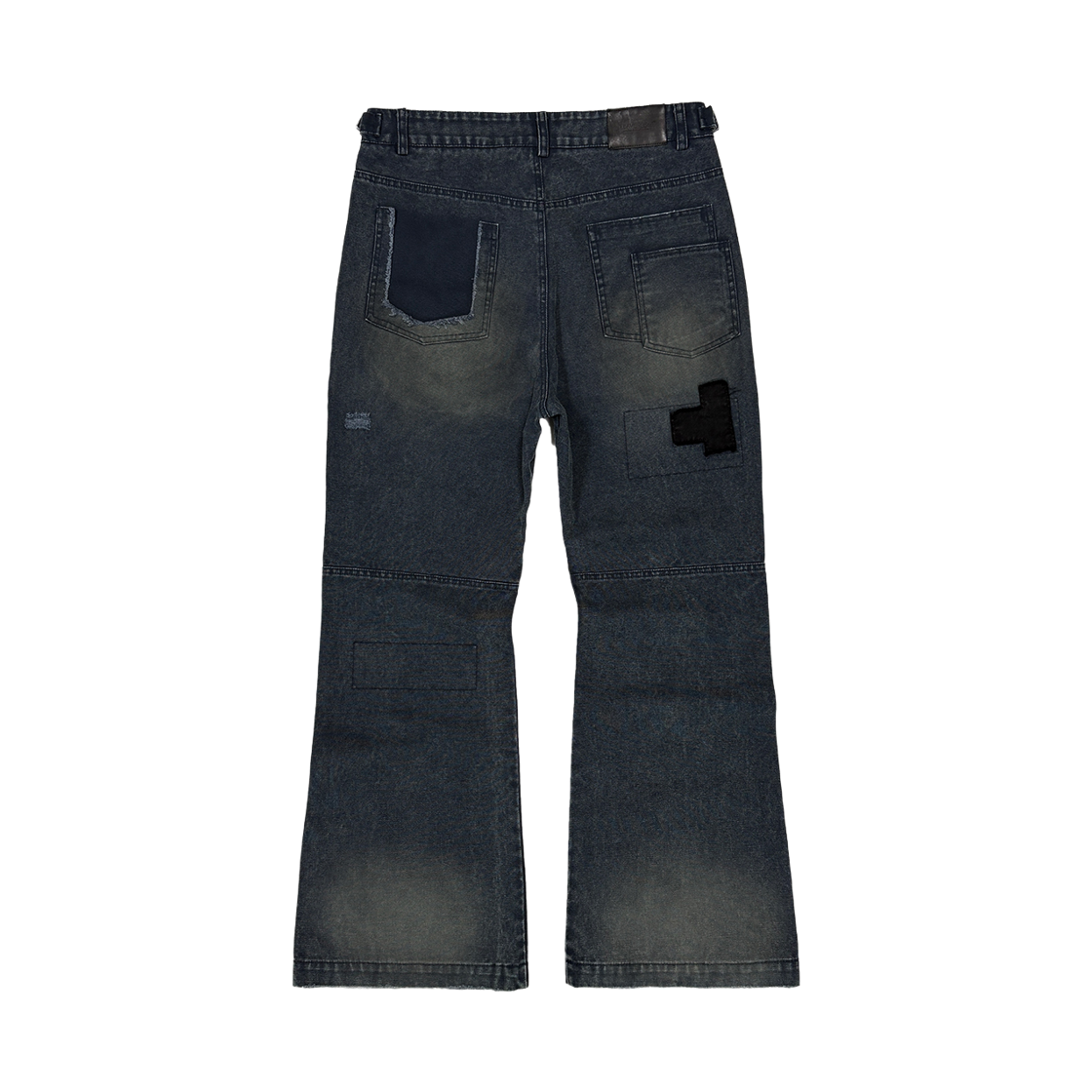 플레이버리즘 빈티지 패치워크 플레어드 팬츠 워시드 네이비(Flavorism VTG Patchwork Flared Pants Washed Navy) - 2