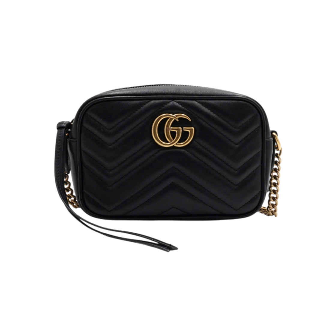 ITOGFPP8UDBE Gucci GG Marmont Black Matelasse Mini Chain Shoulder Bag