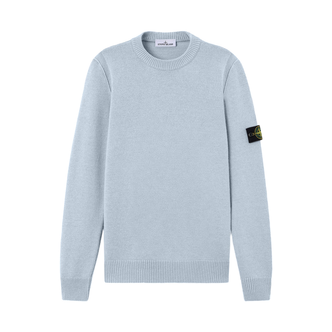 L2S1551000-72S00A3-V0049 Stone Island 5100072 Lambswool Regular-Fit Crewneck Jumper with Ribbed Trims Ash Grey - 26FW