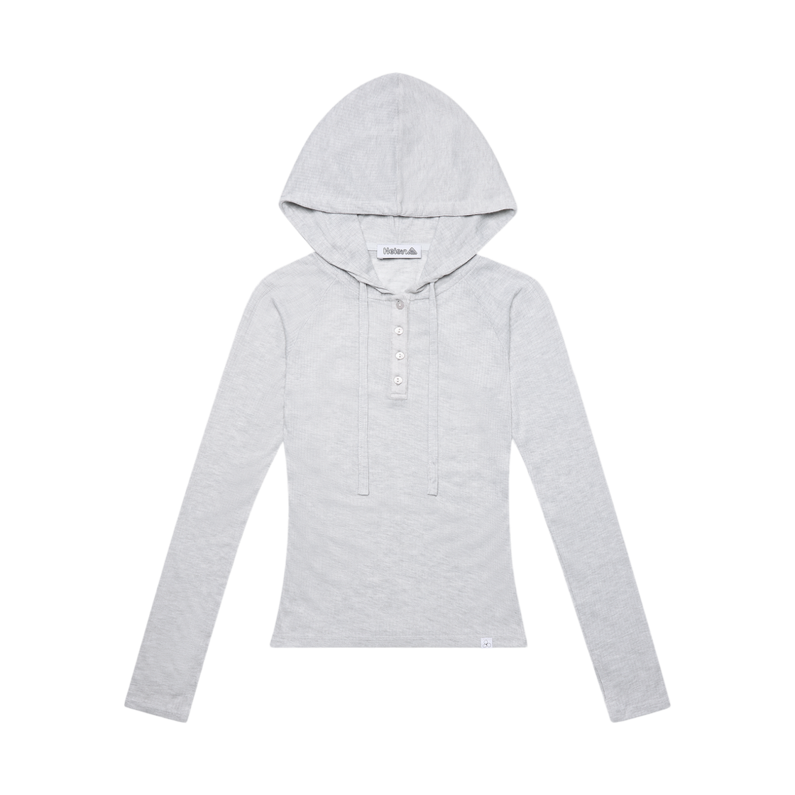 HIS26PF0001TML Heisan Sheer Hooded Long Sleeve Tee - Melange