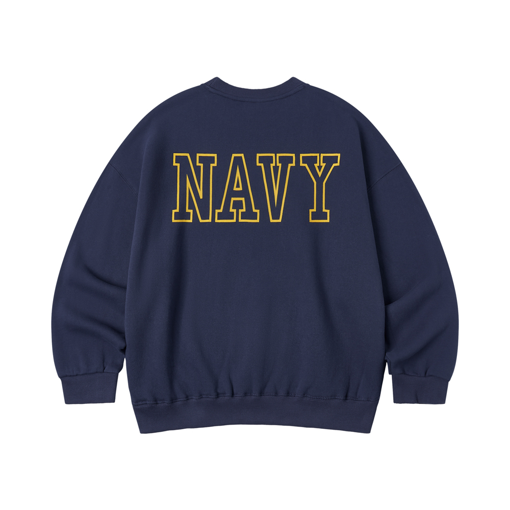 아모우 [기모] US 네이비 스웨트셔츠 블루(AMOU [Fleece] US Navy Sweat Shirts Blue) - 3