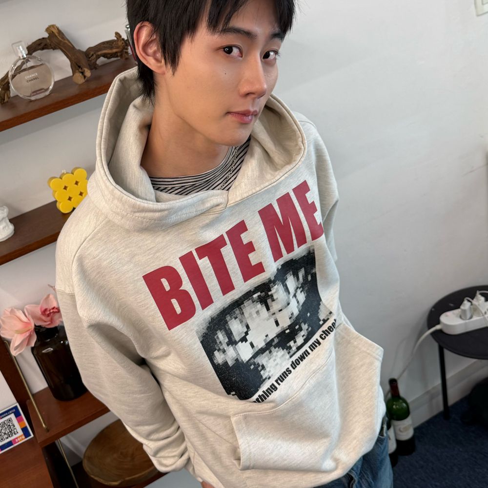 아모우 바이트 미 후디 오트밀(AMOU Bite Me Hoodie Oatmeal) - 6