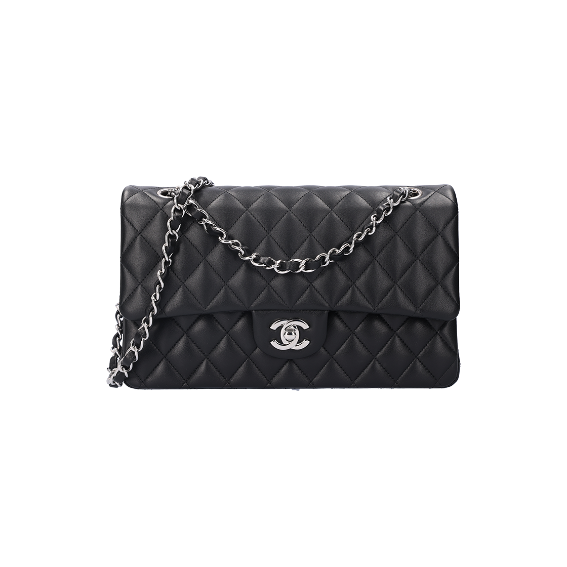 ITVW6BFUHADL Chanel Classic Flap Bag Grained Calfskin Black