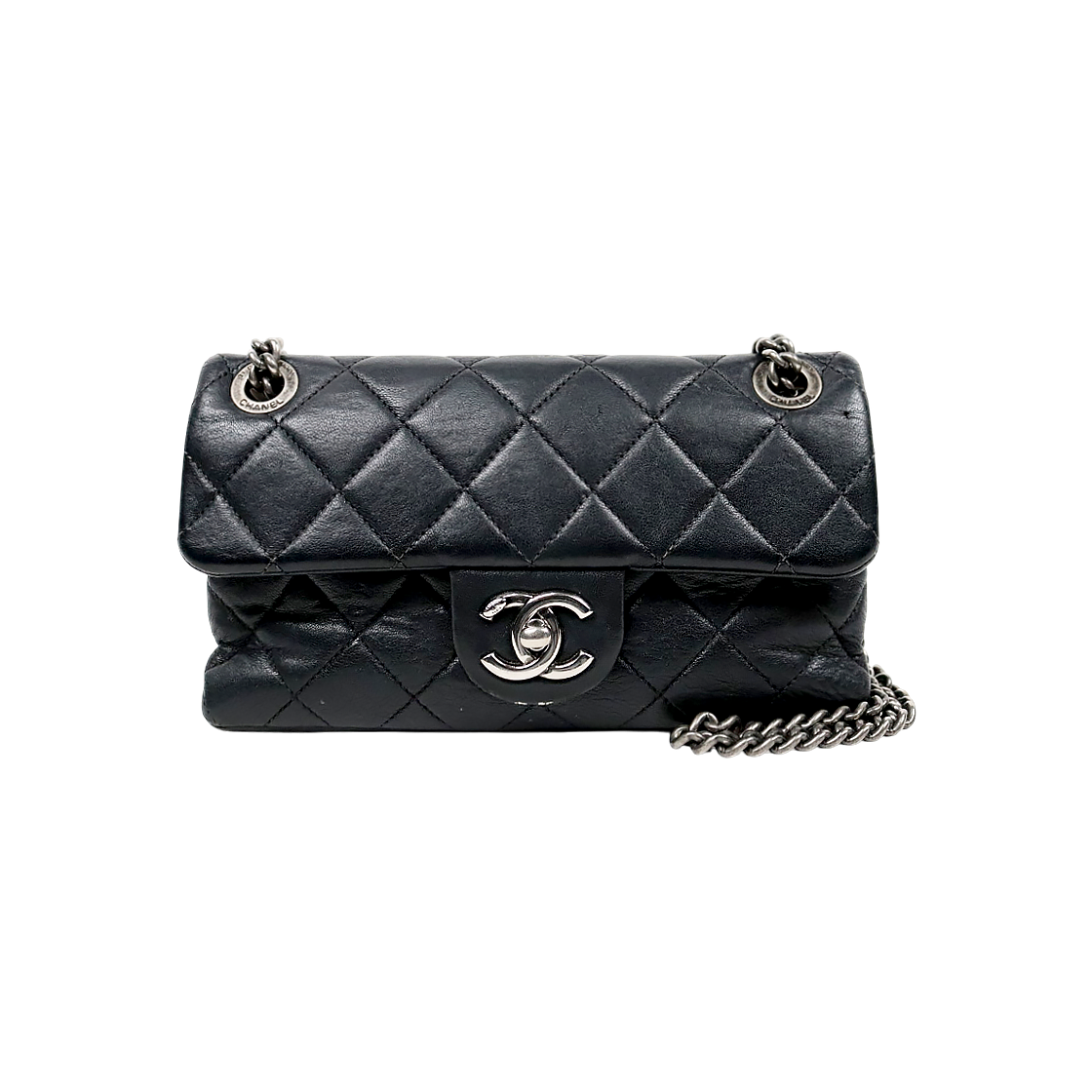 ITB288SUT6OA Chanel Black Duo Flap Shoulder Bag