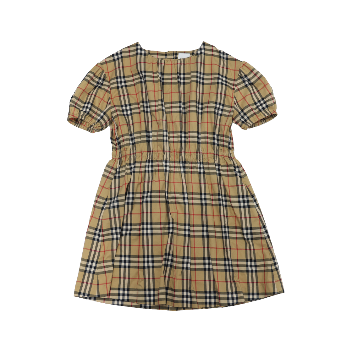 ITCL586TS3U2 Burberry Kids Check Stretch Cotton Dress Archive Beige