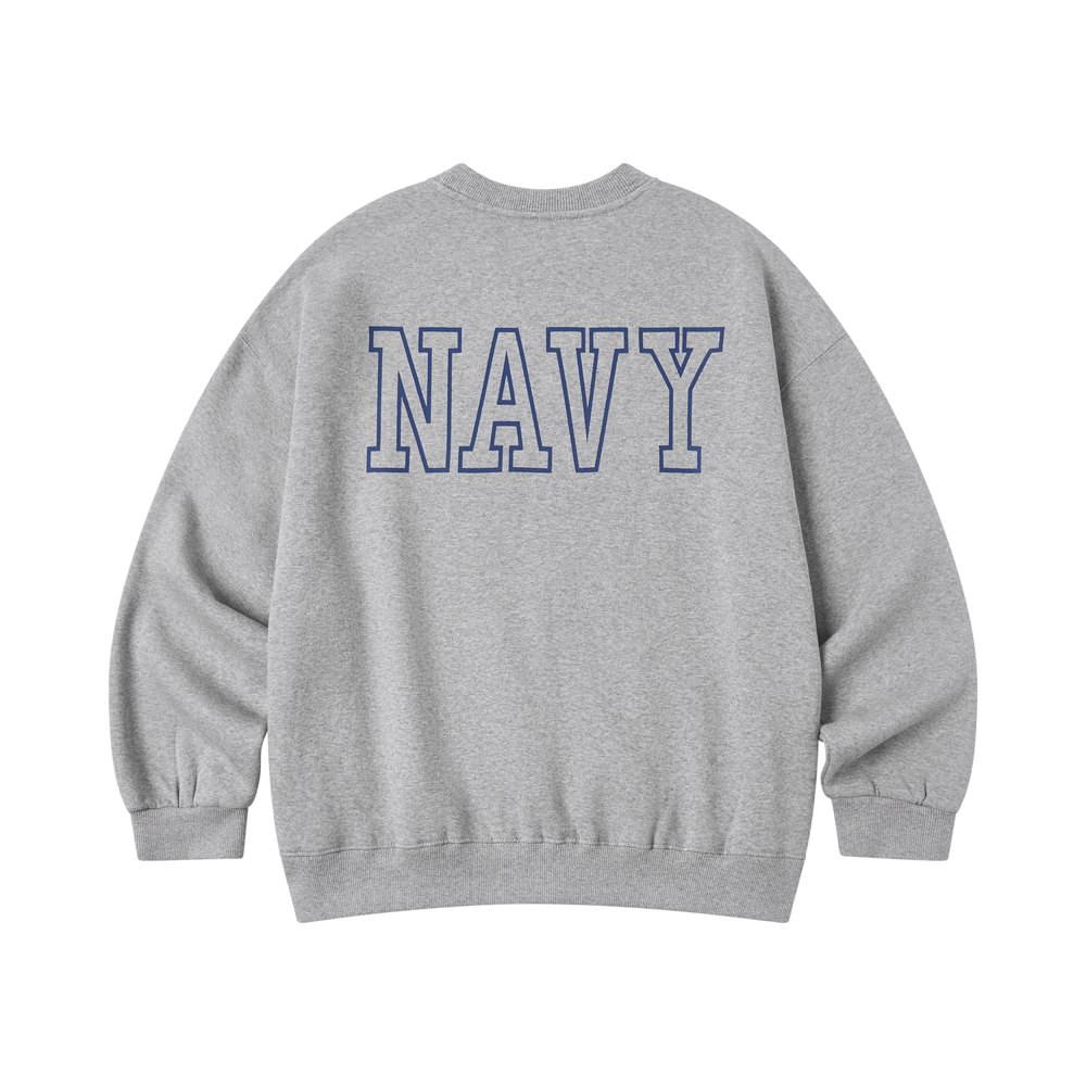 아모우 [기모] US 네이비 스웨트셔츠 그레이(AMOU [Fleece]  US Navy Sweat Shirts Gray) - 3