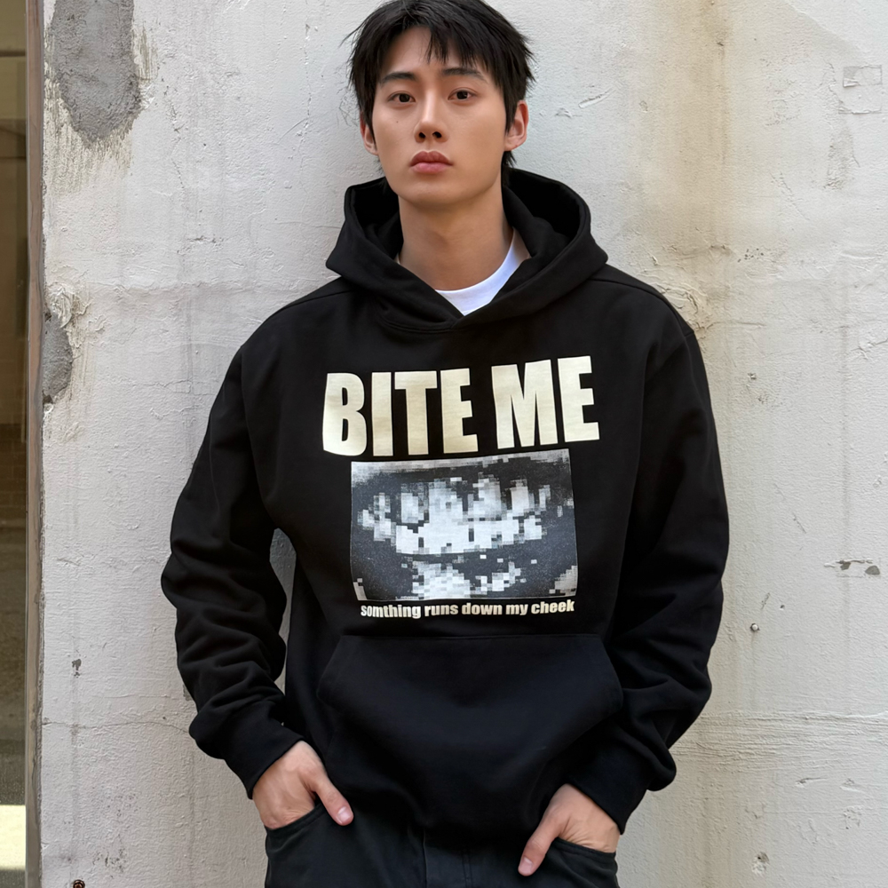 아모우 바이트 미 후디 블랙(AMOU Bite Me Hoodie Black) - 4