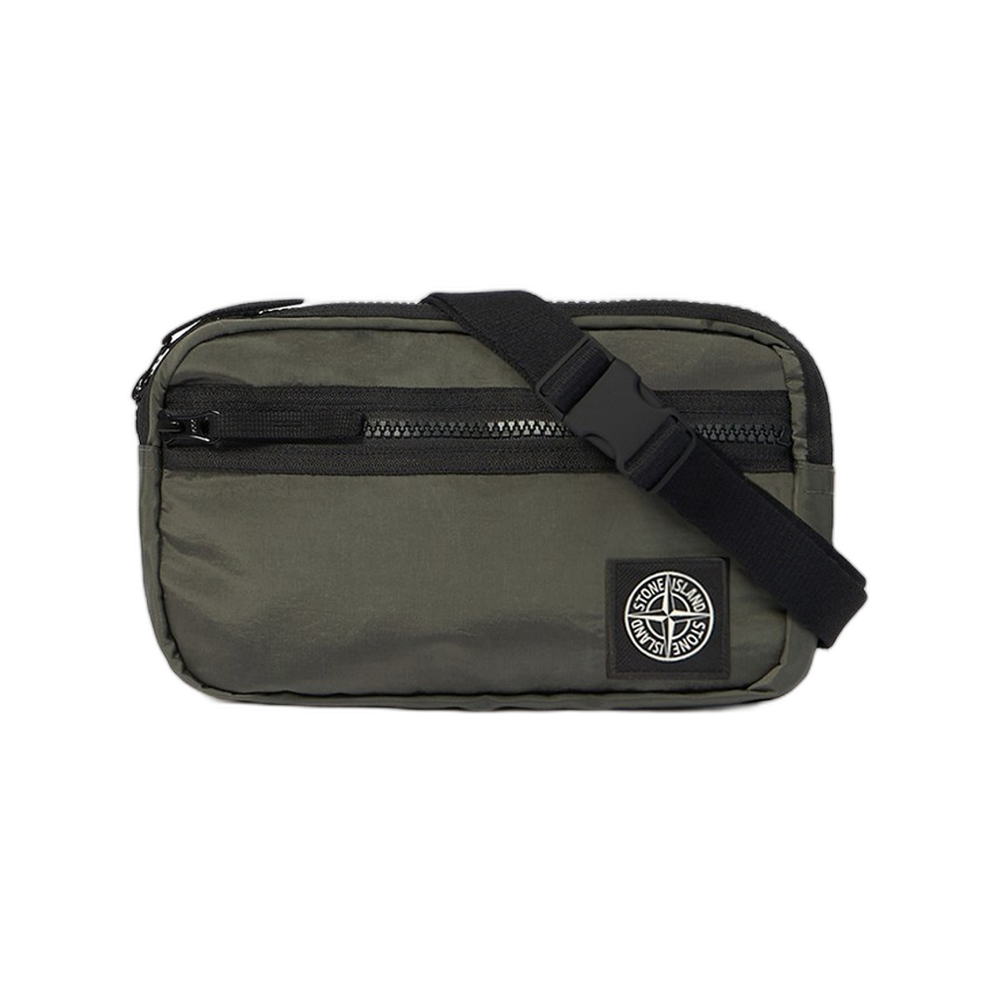 L2S1592000-14S0251-V0059 Stone Island 9200014 Coated Nylon Metal In Econyl Belt Bag with Zip Pocket And Compass Patch Musk Green - 26FW