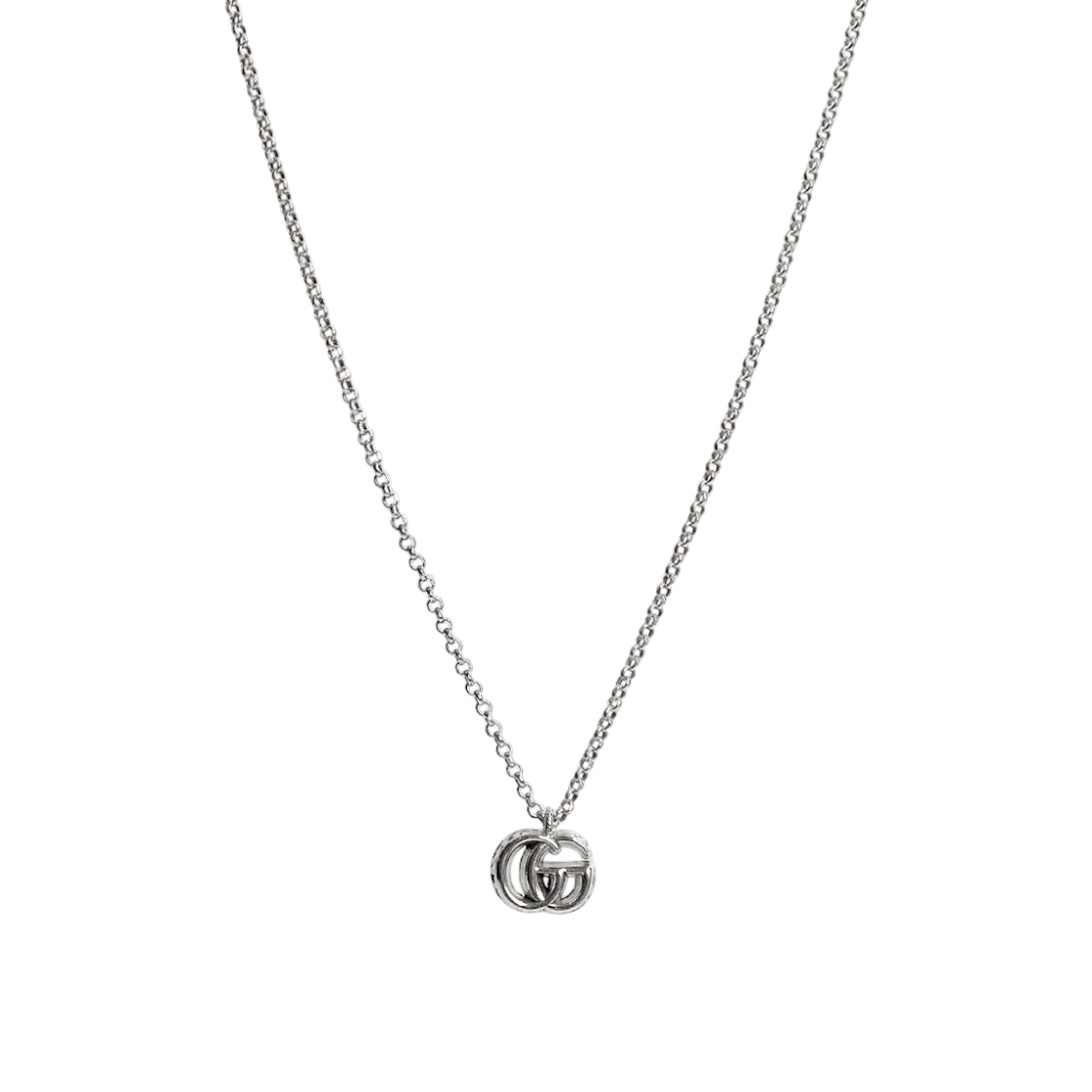 IT89WFK4N2LG Gucci Double G Silver Necklace