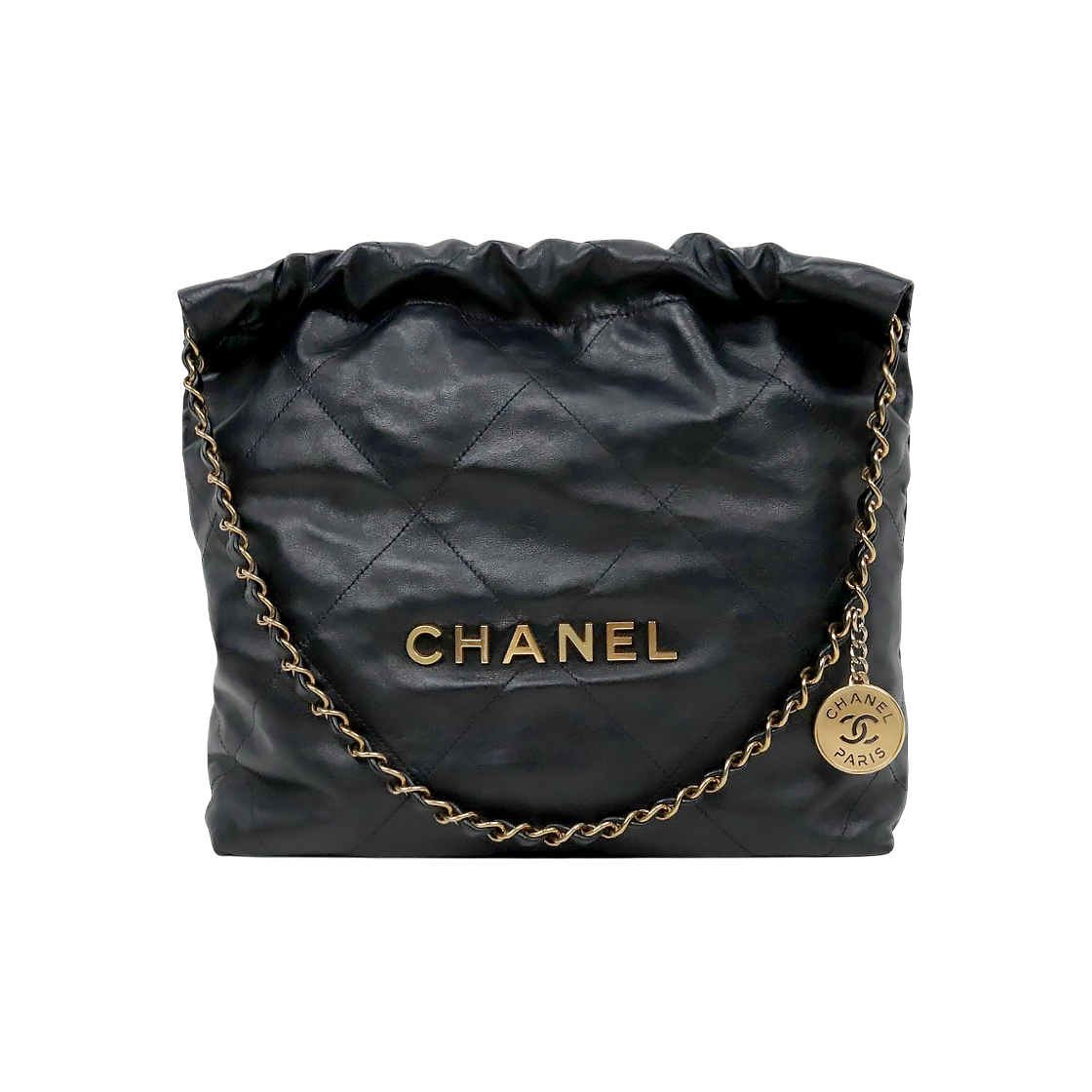 ITB4LCDTPH66 Chanel Black Leather 22 Shoulder Bag