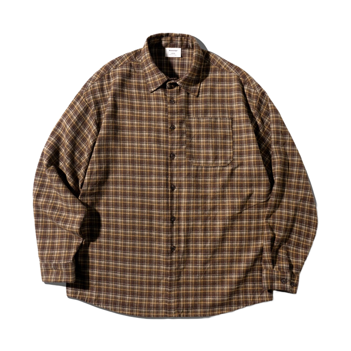 JULS4693_brown_29 PERSTEP Daily Breeze Checkshirt Brown JULS4693
