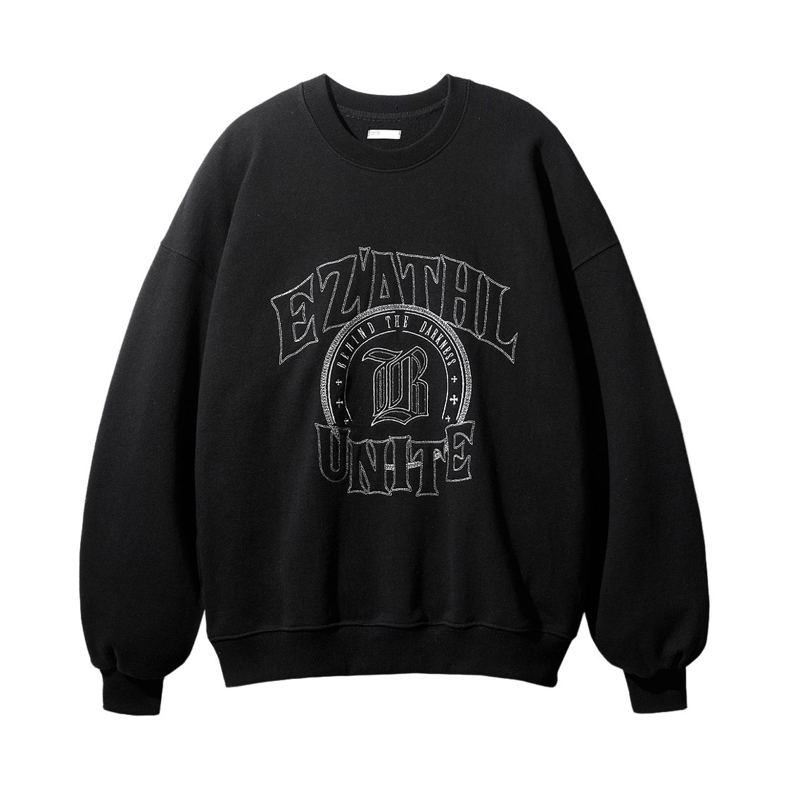 SHMT6761_Black_291 EZKATON Unite Heavy Cotton Sweatshirts Black SHMT6761