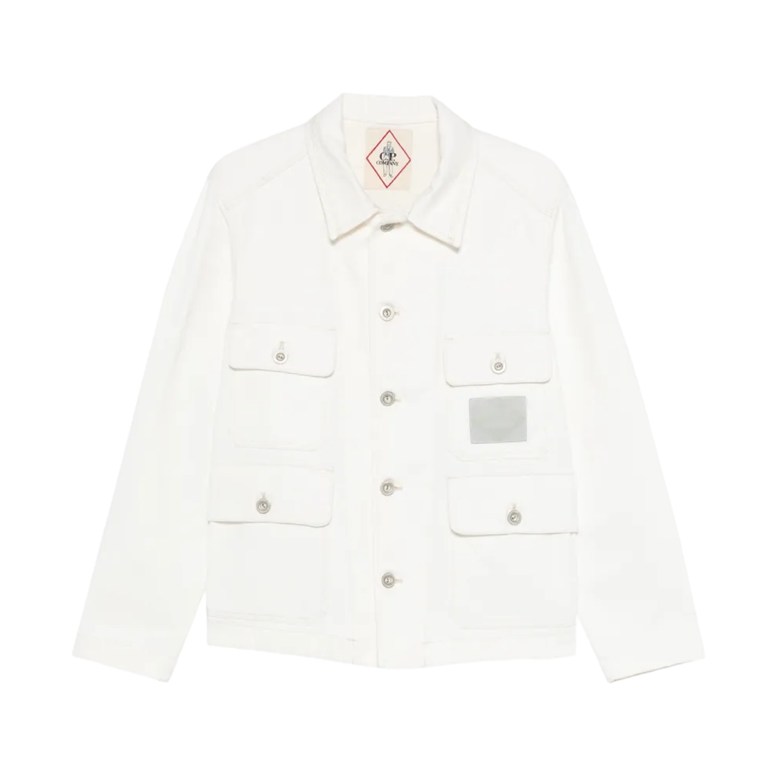 20CMOW167A110625W103 C.P. Company Bull Denim Field Jacket Gauze White - 26SS