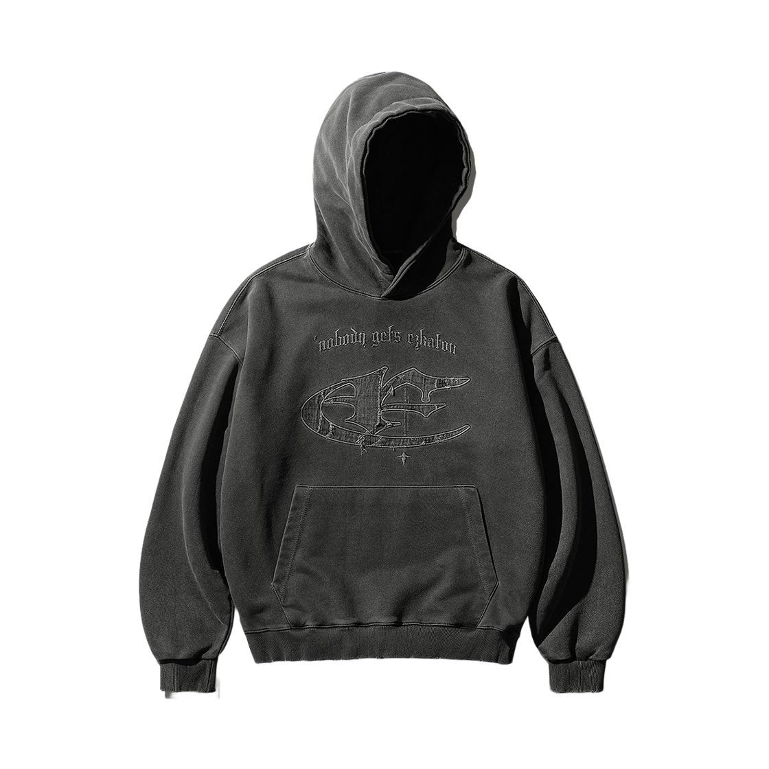 SHHD6817_Deepgray_292 EZKATON Gothic Gets Pigment Hoodie Deepgray SHHD6817