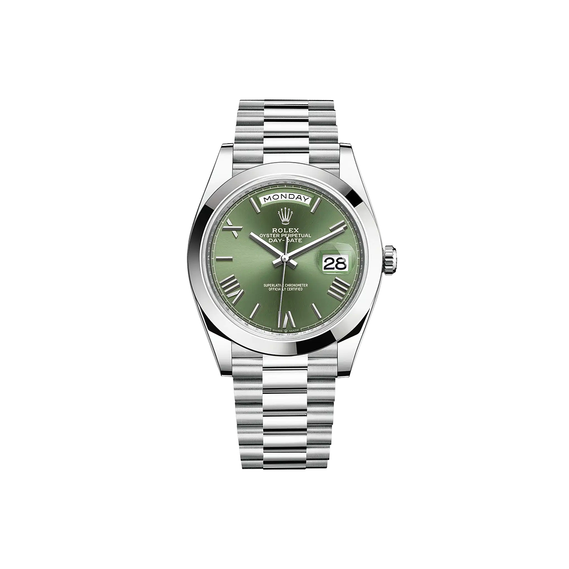 롤렉스 데이데이트 그린 로마+바 프레지던트(Rolex Day-Date Green Roman President)
