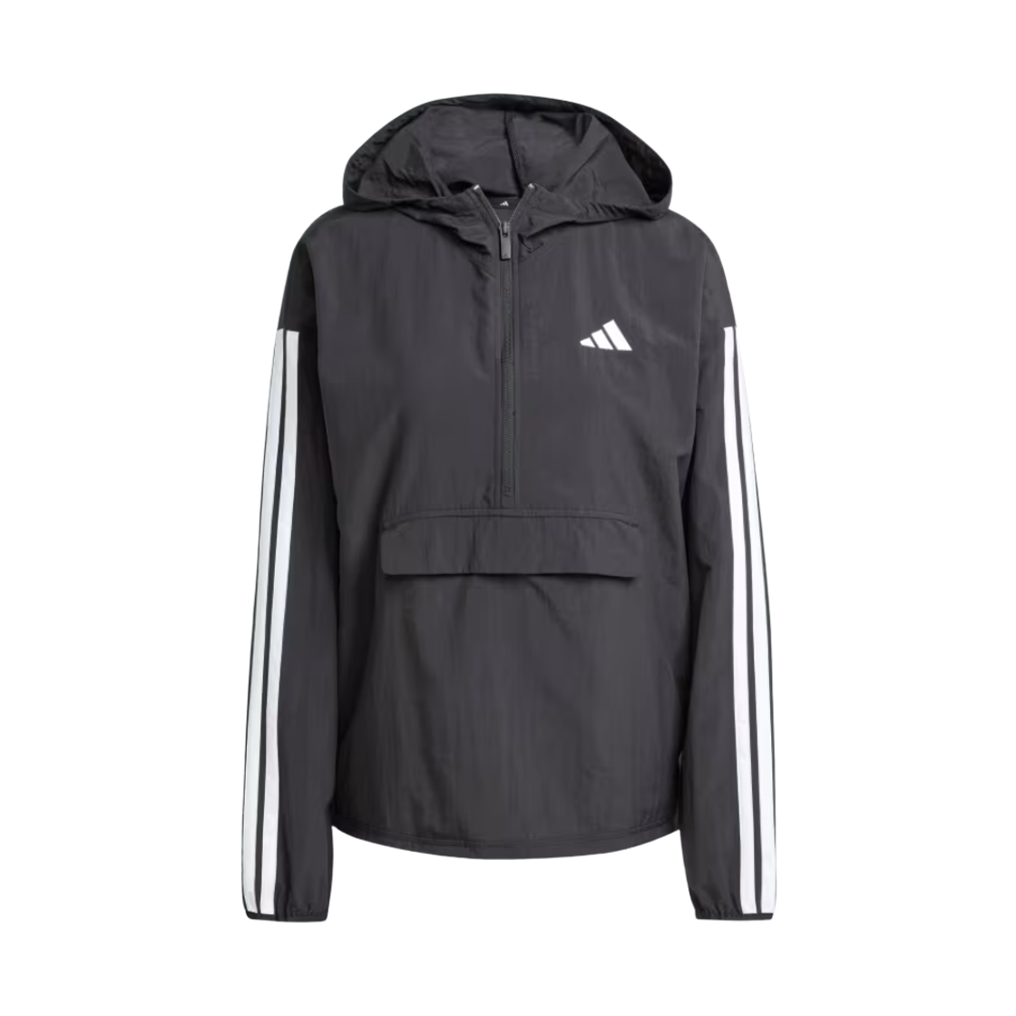 JE1312 (W) Adidas Essentials 3-Stripes Lifestyle Woven Windbreaker Black White - KR Sizing