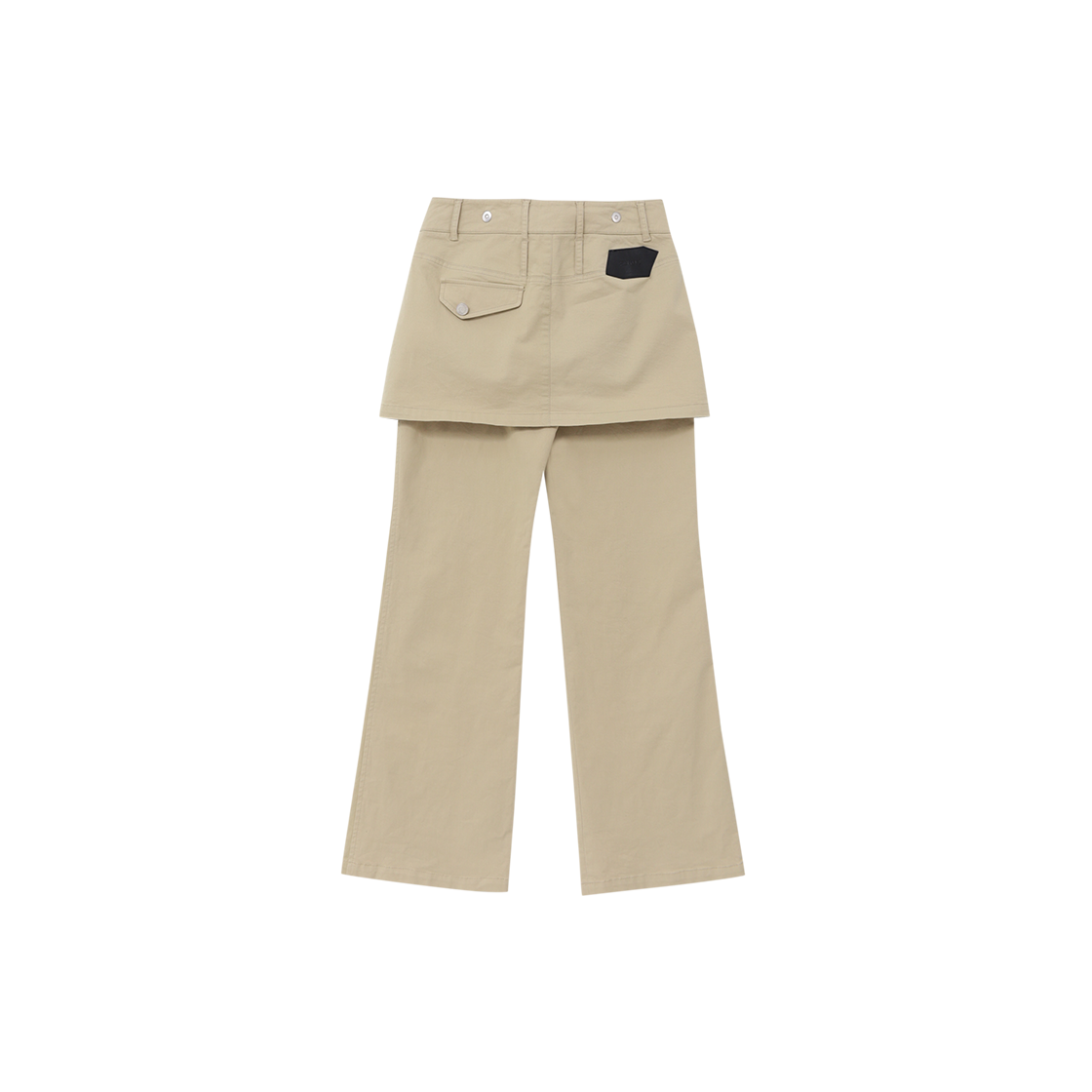 제뉴즈 레이어즈 스커트 부츠컷 팬츠 - 베이지(Znuz Layerez Skirt Bootcut Pants - Beige) - 2