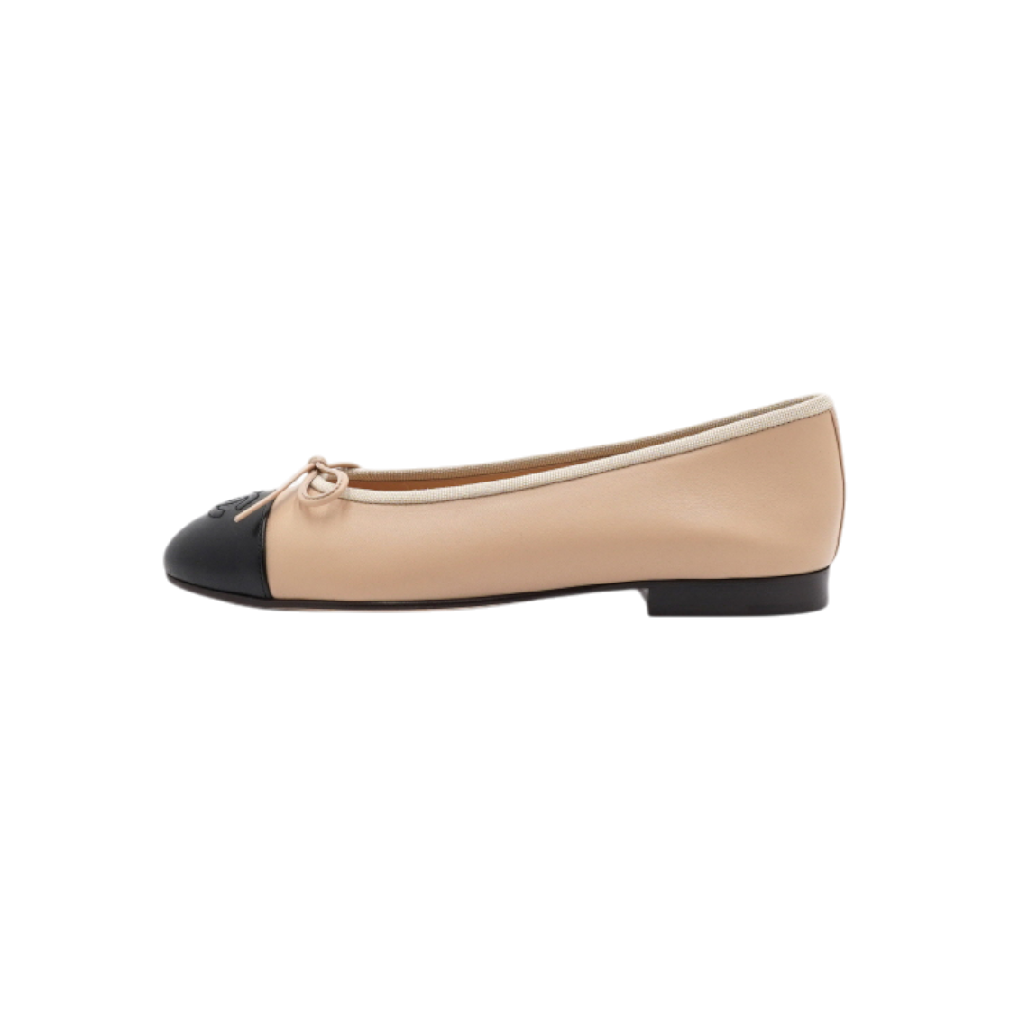 IT45RTU8S258 Chanel Two-Tone Beige CC Ballerina Flats
