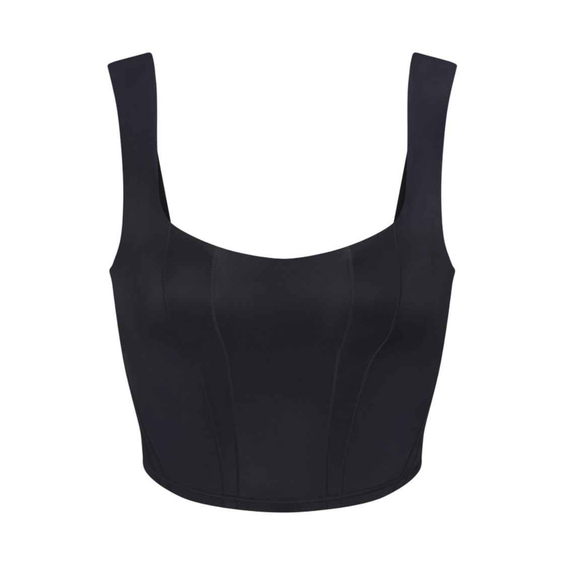 IV6688-054 (W) NikeSKIMS Satin Shine Paneled Scoop Tank Obsidian