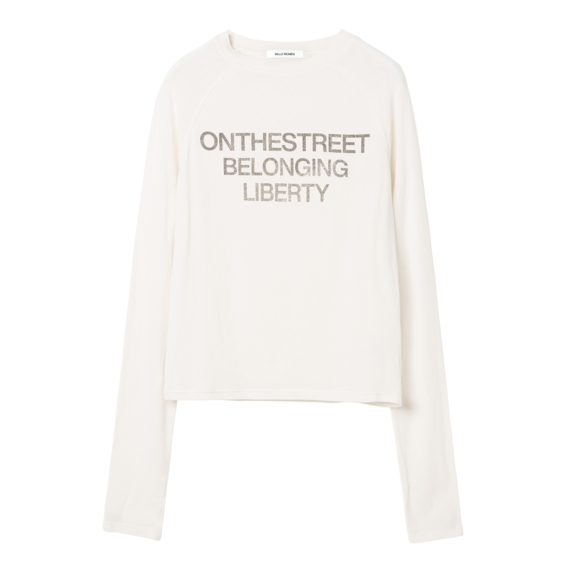 MW023IVR MILLO WOMEN Hole Raglan T-Shirt Ivory