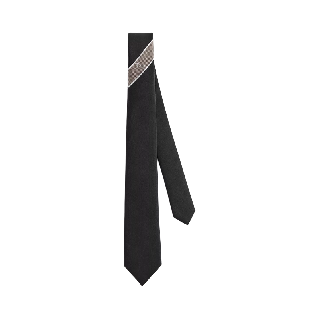 68C1047B6157-C988 Dior Regimental Tie with Stripe Black Gray