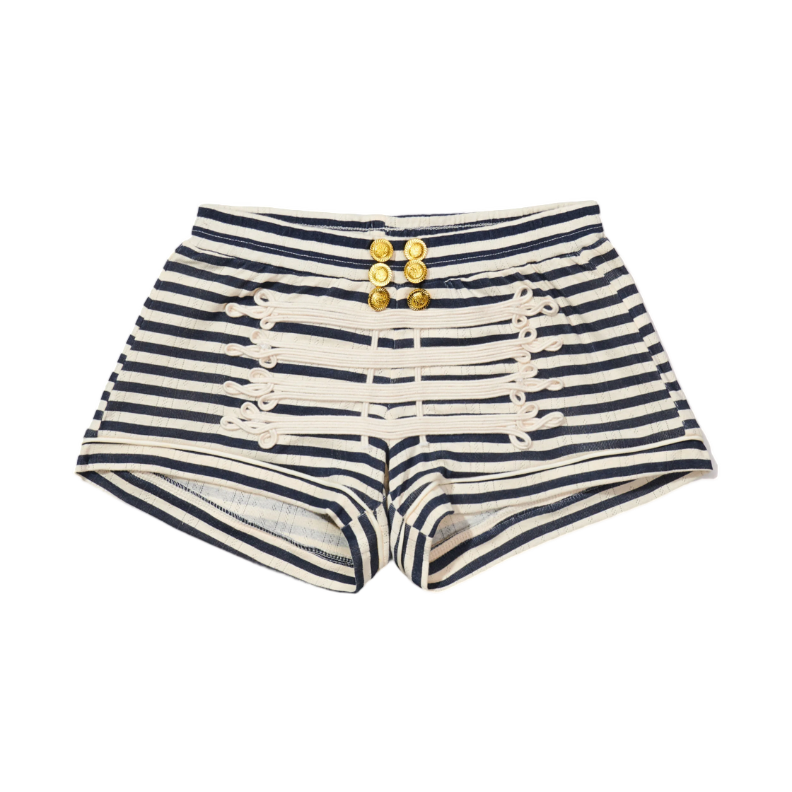 (W) 프레잉 스트라이프 마칭 밴드 쇼츠 스트라이프((W) Praying Striped Marching Band Shorts Stripe) - 1
