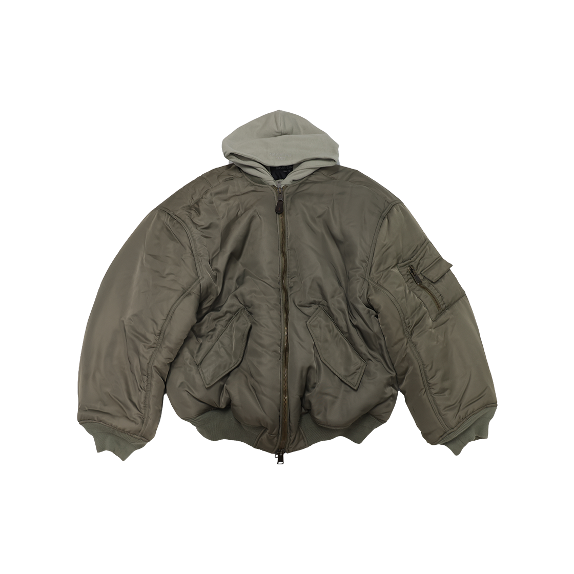 ITW9CGSKKBBE Balenciaga All-In Nylon Hooded Bomber Jacket Nylon Khaki