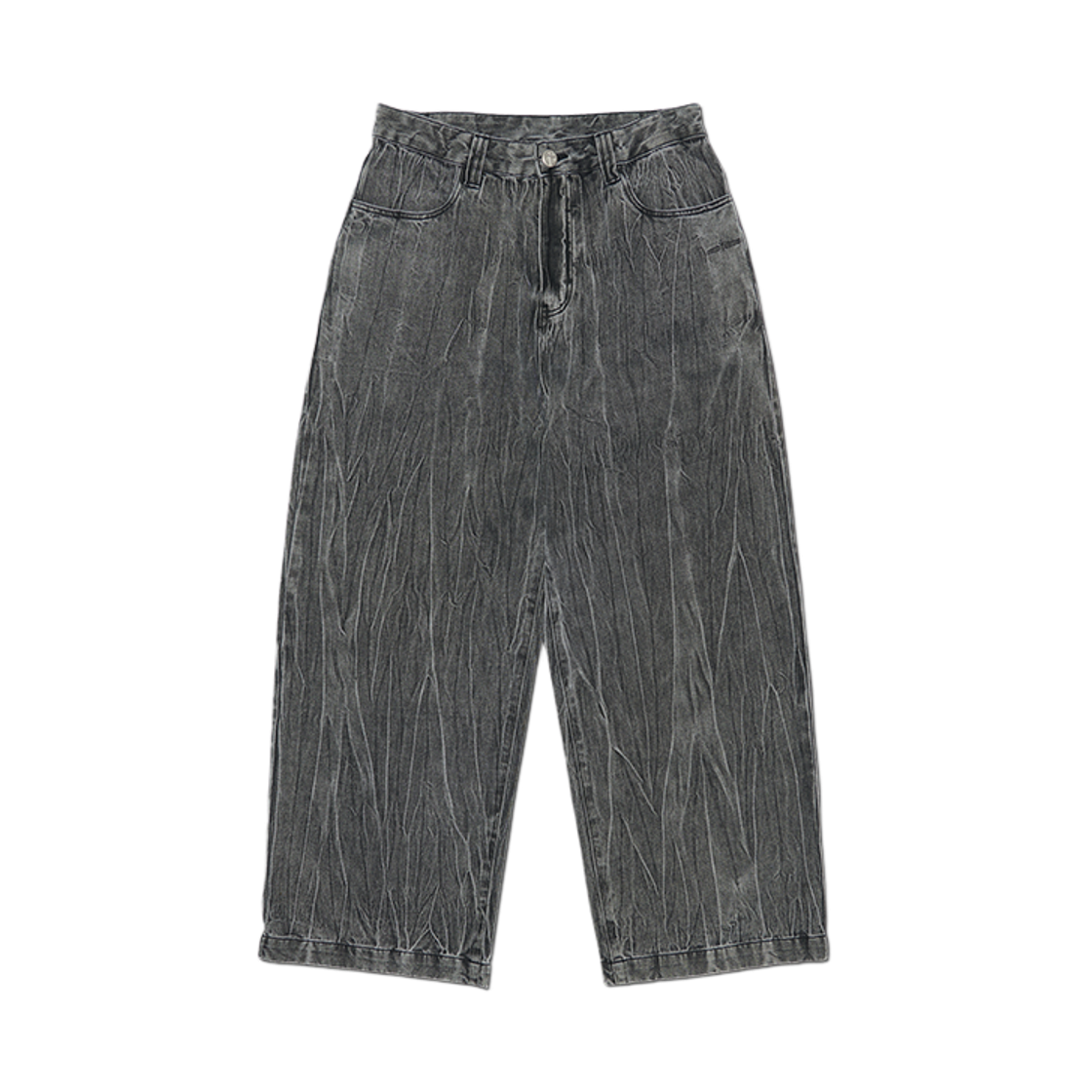 노매뉴얼 워시드 크랙 데님 팬츠 워시드 그레이(NOMANUAL Washed Crack Denim Pants Washed Gray)