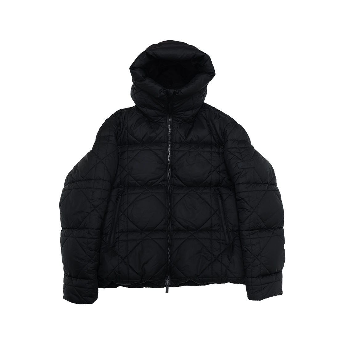 ITMKAL7CKAMA Dior Cannage Hooded Down Jacket Technical Fabric Black