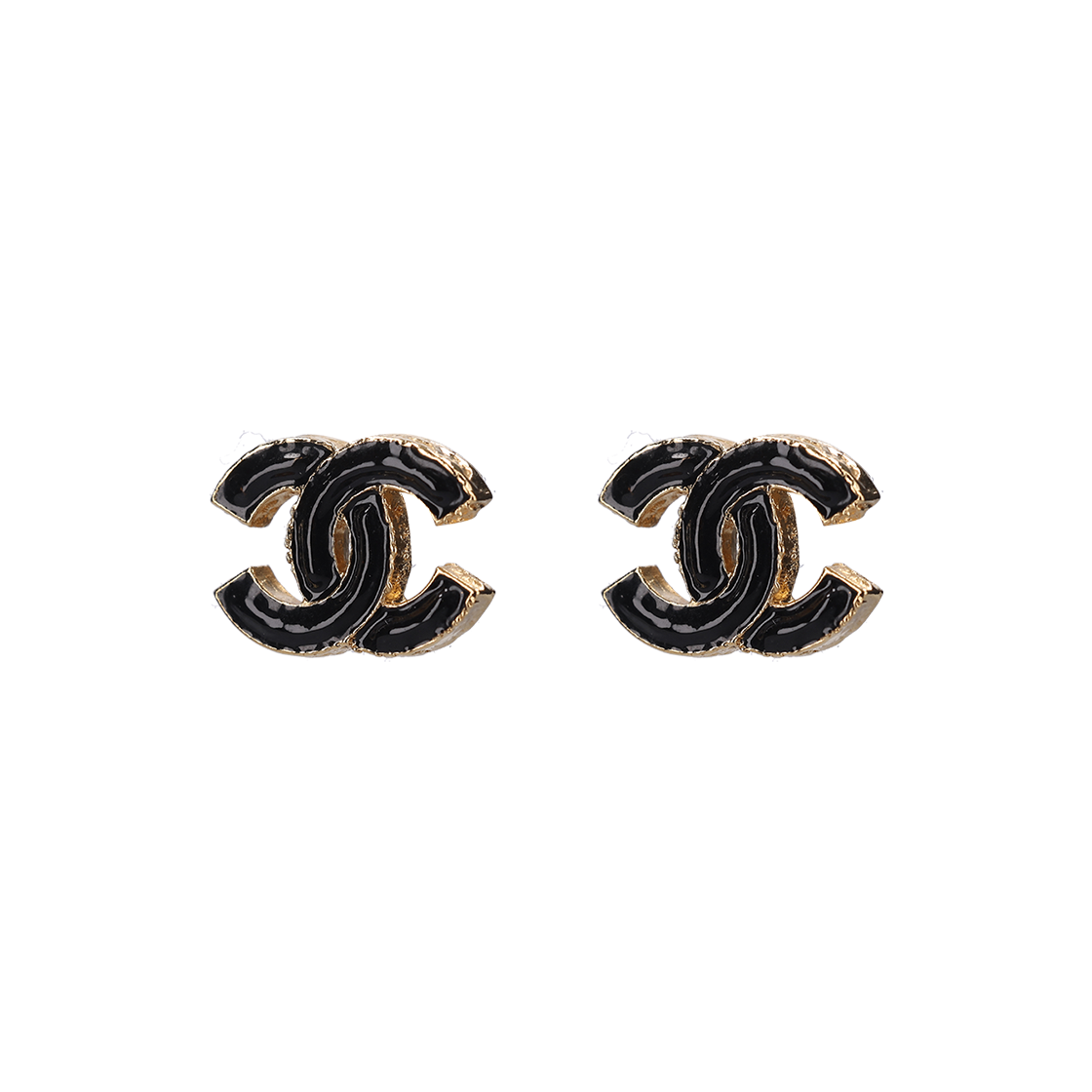 IT89VC8D2PHG Chanel CC Logo Earrings Black & Gold