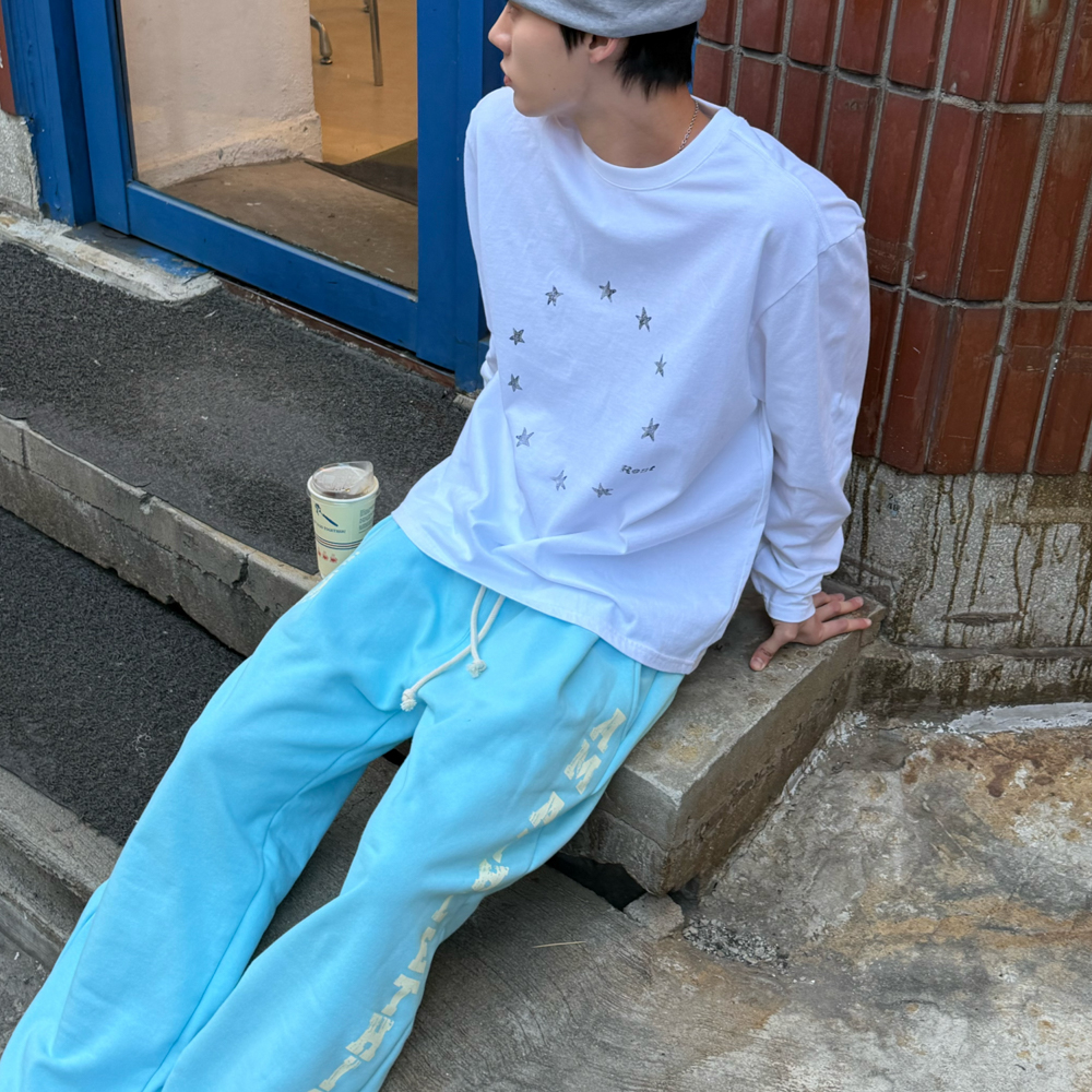 아모우 애슬레틱 원 턱 스웨트팬츠 블루(AMOU ATHLETHIC One Tuck Sweat pants Blue) - 5