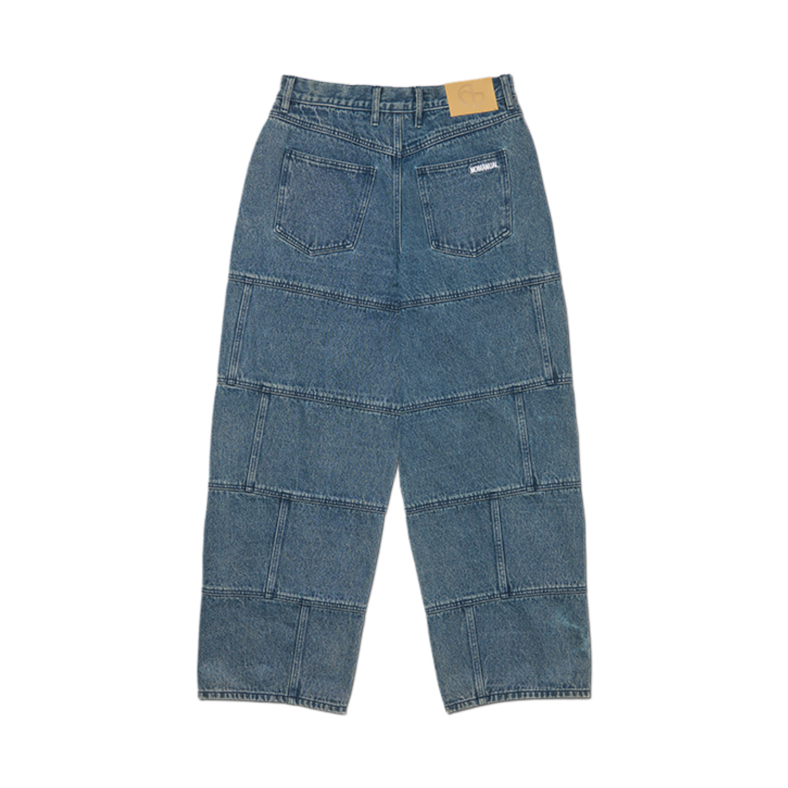NMWF62DP04WNV NOMANUAL Rotated Panel Denim Pants Washed Navy