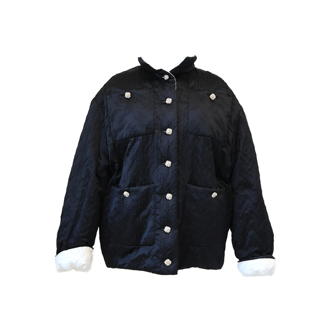 ITIR5V5SHW69 Chanel CC Logo Jacquard Bomber Jacket