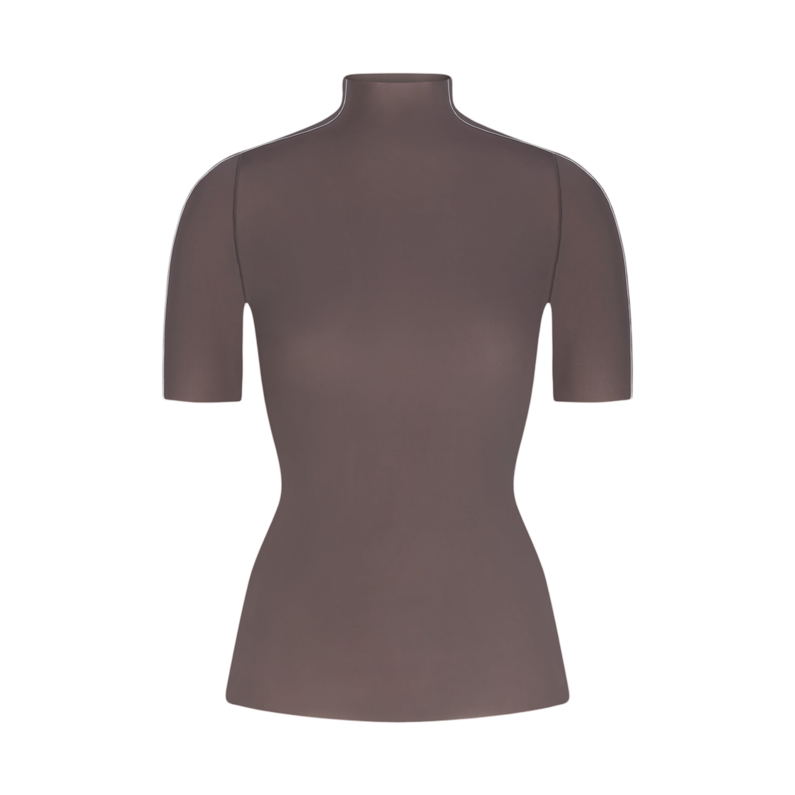 IU2229-080 (W) NikeSKIMS Weightless Layers Mock Neck Short Sleeve T-Shirt Boulder