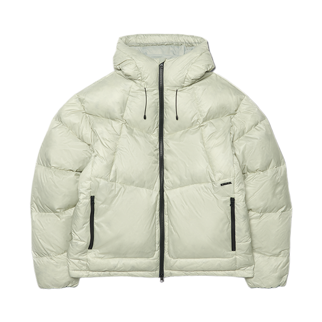 노매뉴얼 슬랜트 크롭 후디드 덕 다운 그레이(NOMANUAL Slant Crop Hooded Duck Down Gray)