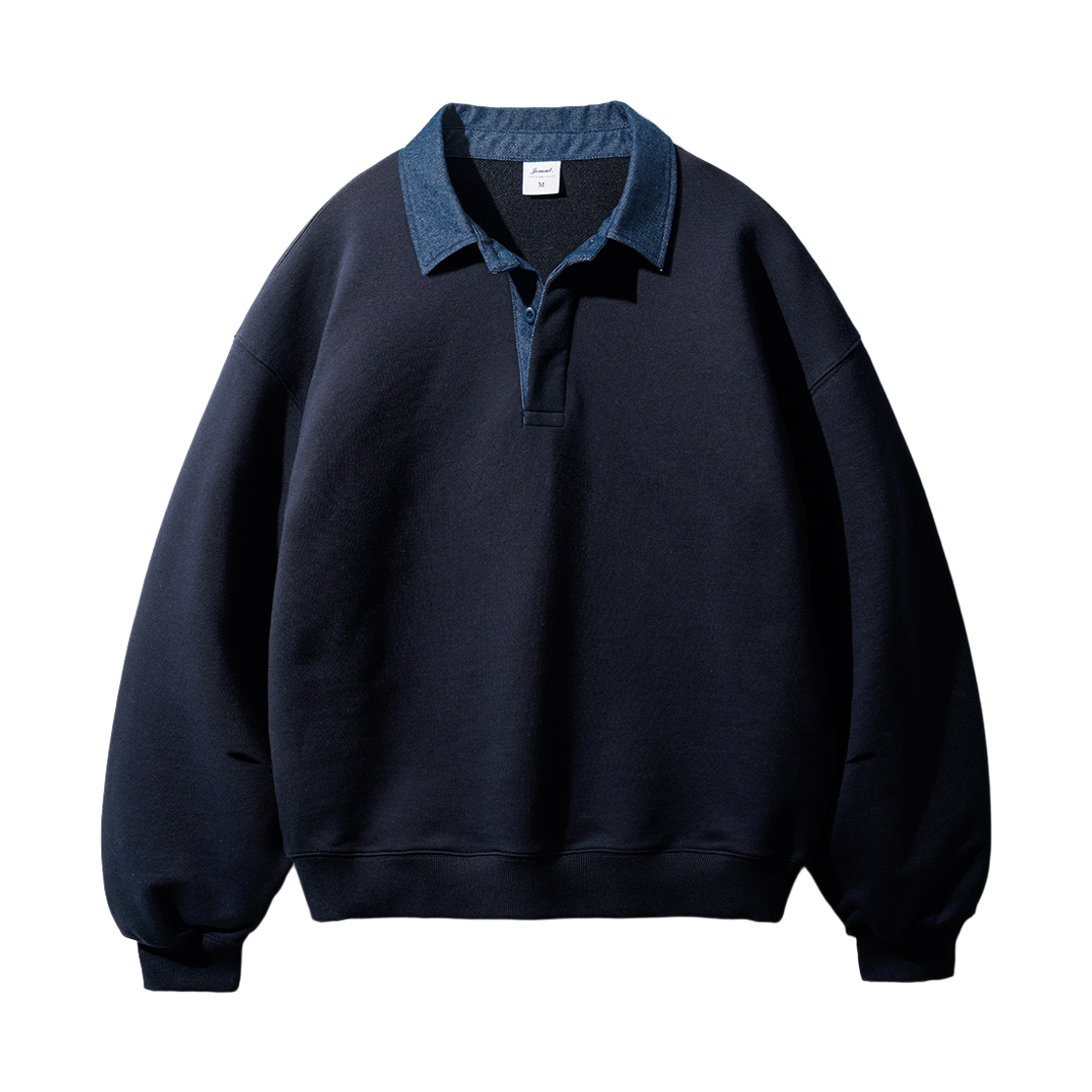 KJMT2547_navy_29 JEMUT Aaron Rugby Collar Sweatshirts Navy KJMT2547