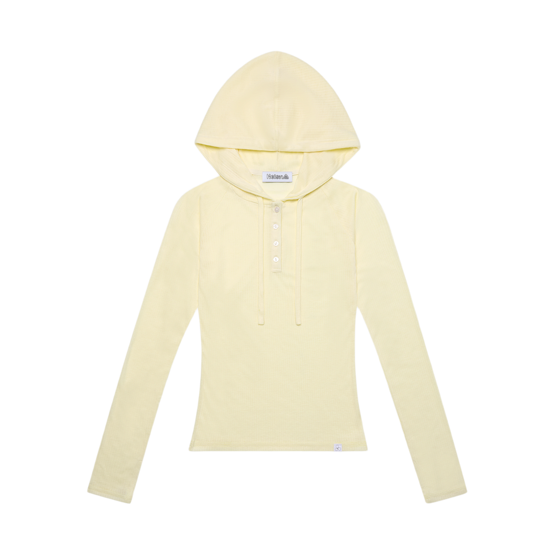 HIS26PF0001TLM Heisan Sheer Hooded Long Sleeve Tee - Lemon