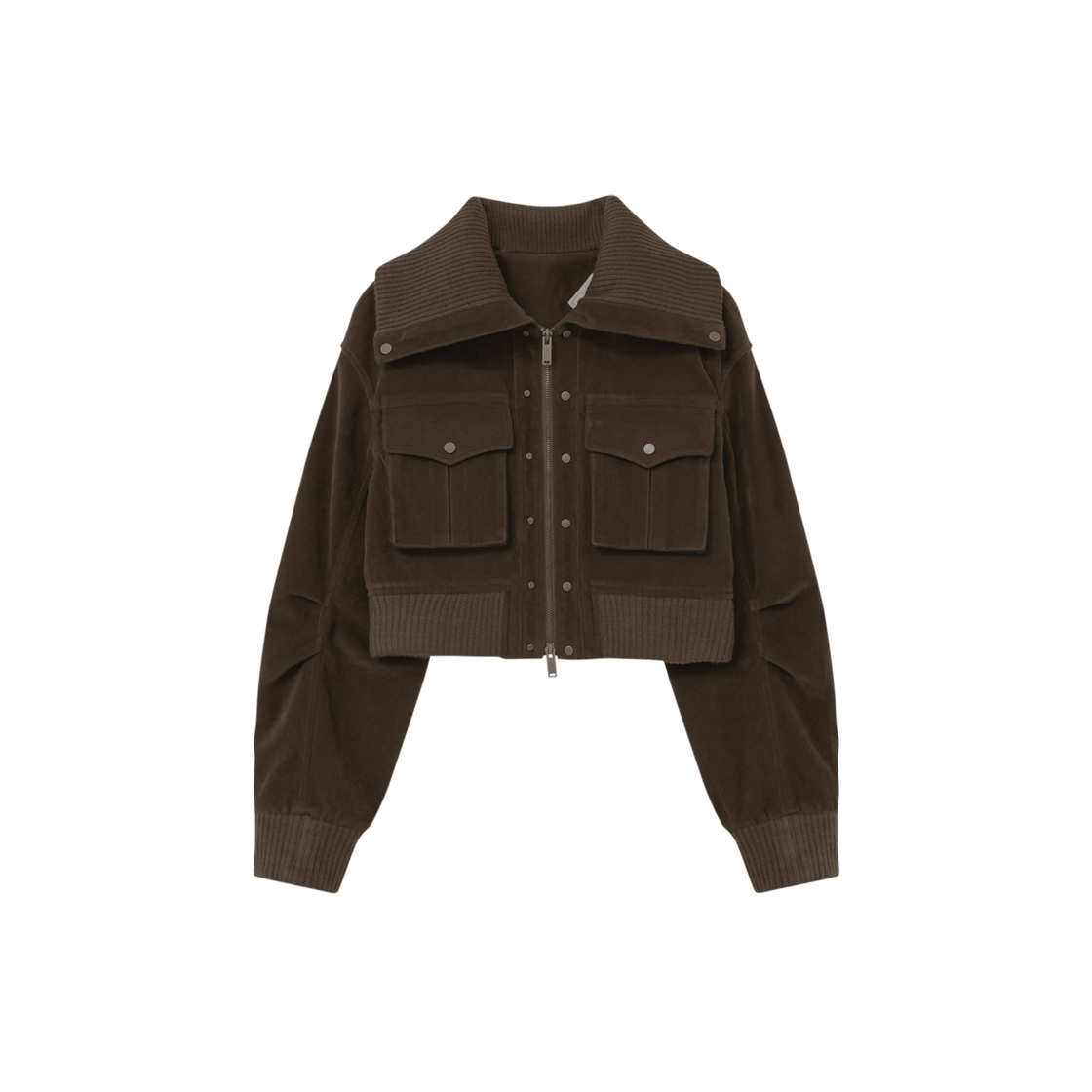 Z25F-WJK04-BR Znuz Western Suede Crop Z Jacket - Brown