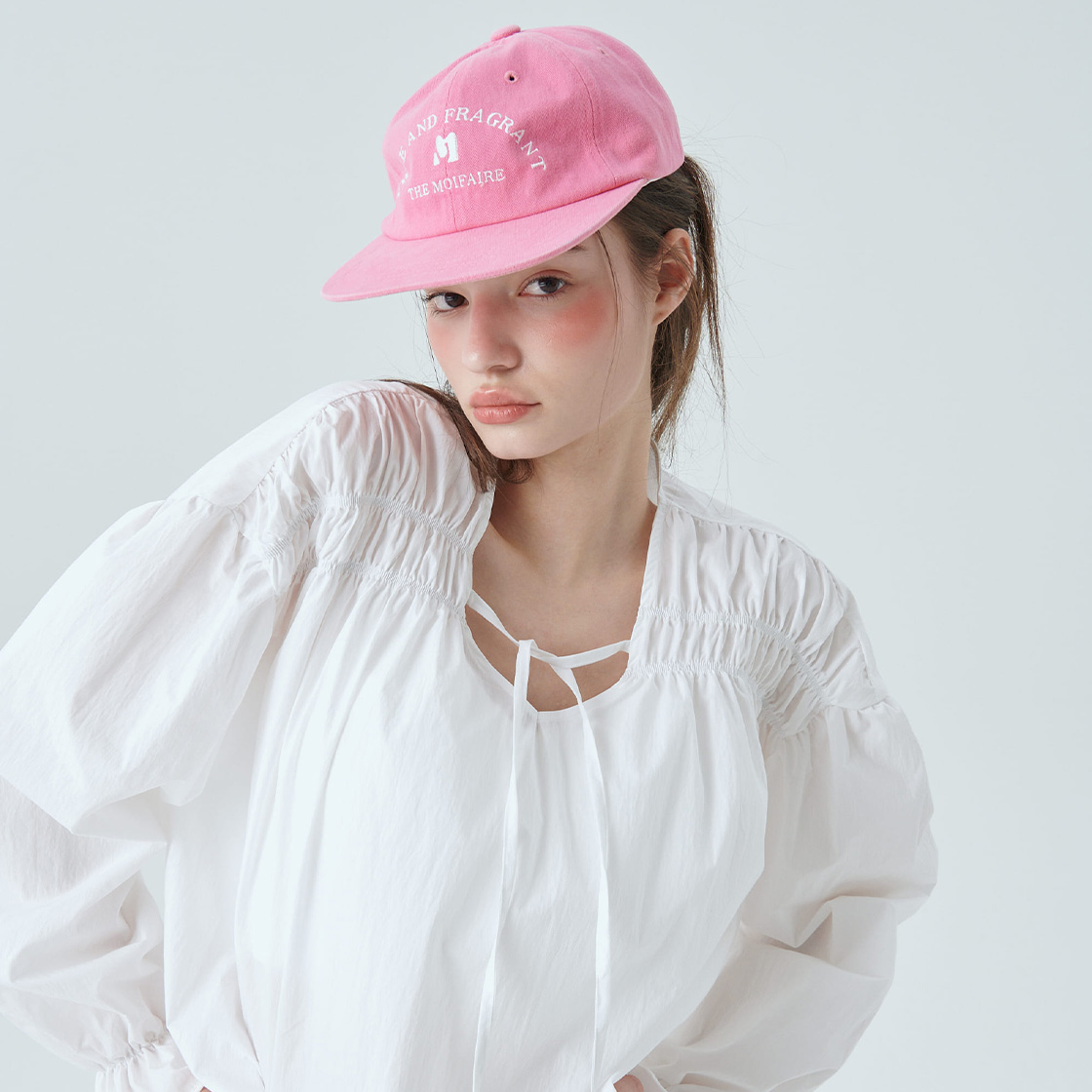 모이페어 로고 볼 캡 핑크(MOIFAIRE Logo Ball Cap Pink) - 5