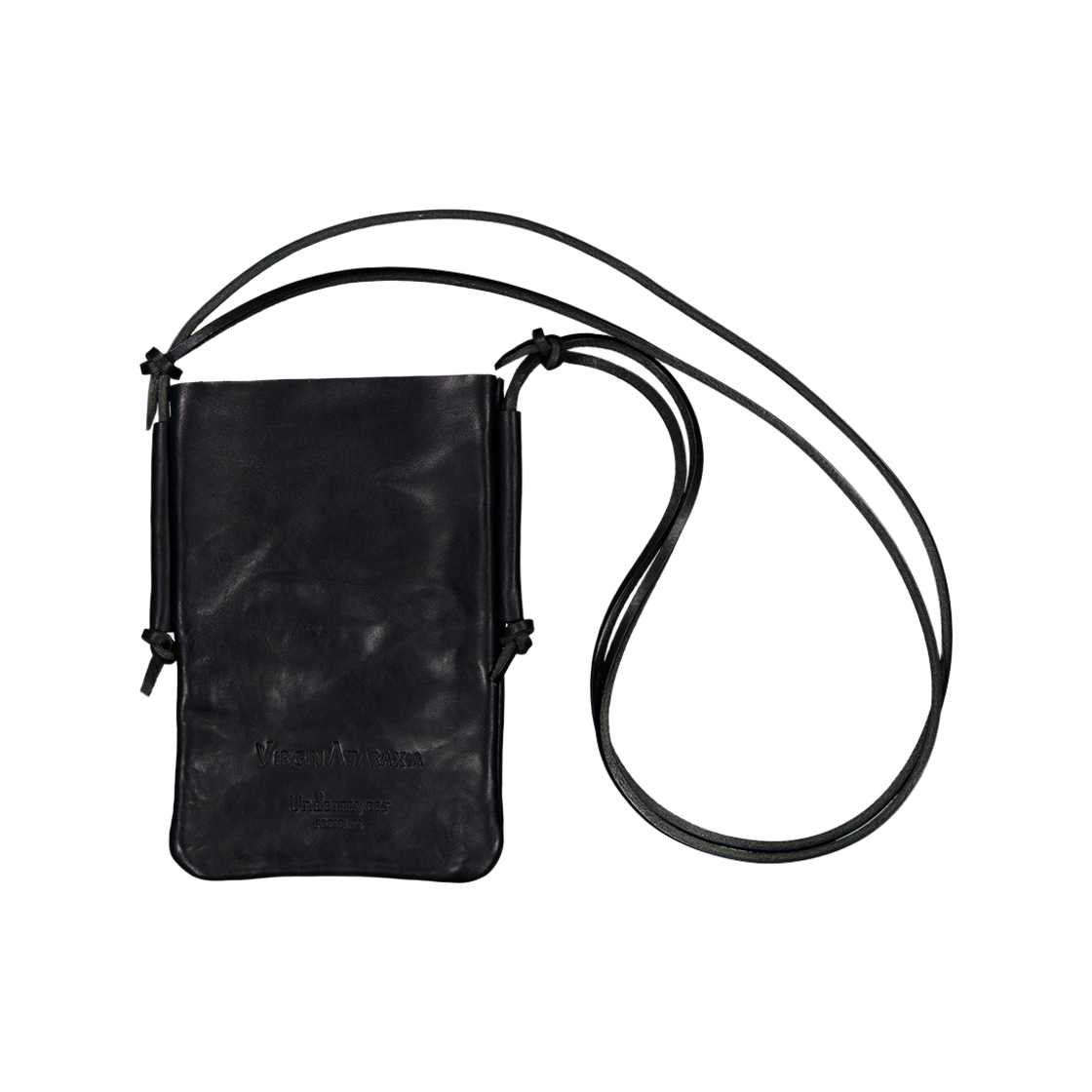 언더마이카 컴팩트 베일 레더 슬링 백 그레인 블랙(Undermycar Compact Veil Leather Sling Bag Grain Black)