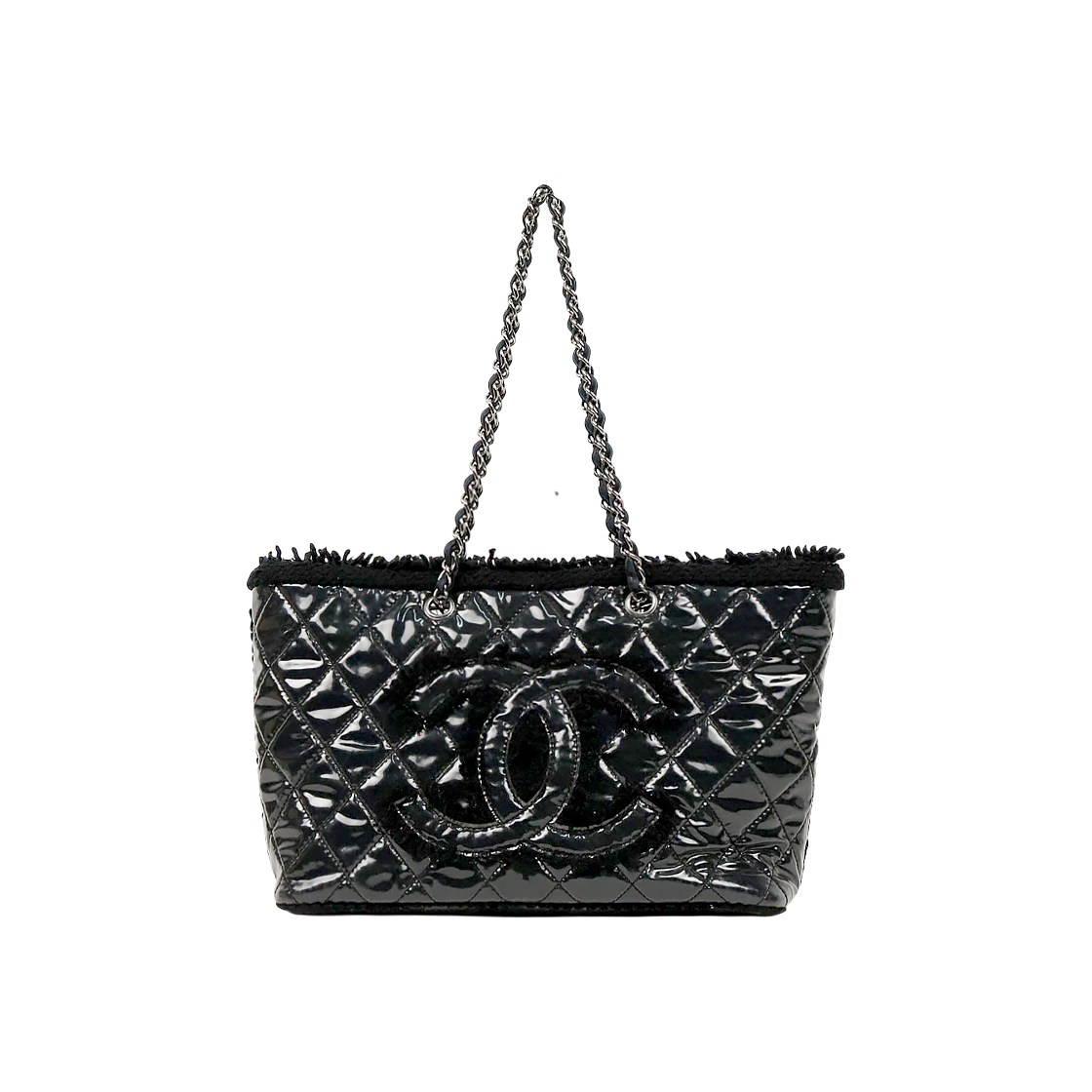 ITN6MHVC9LO3 Chanel Black PVC Big CC Chain Shoulder Bag