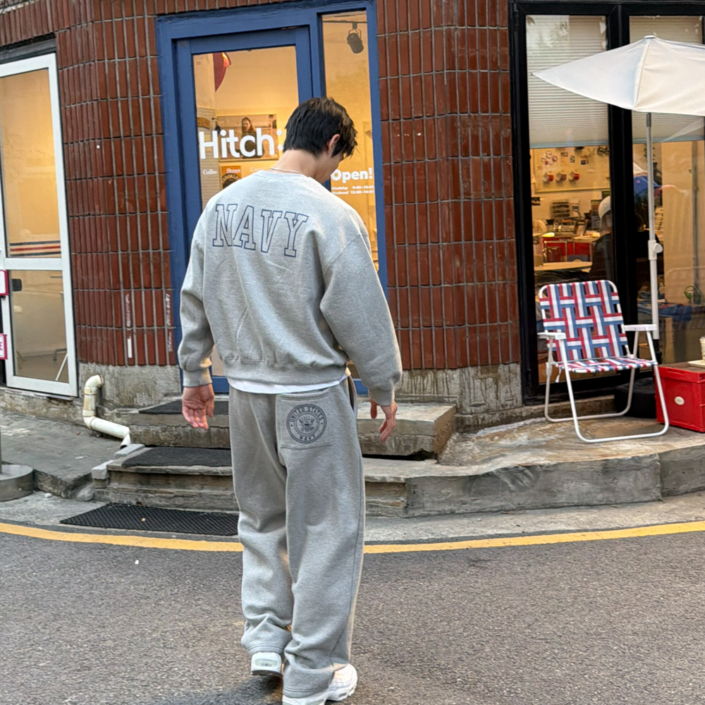 아모우 [기모] US 네이비 원 턱 스웨트팬츠 그레이(AMOU [Fleece]  US Navy One Tuck Sweat pants Gray) - 6
