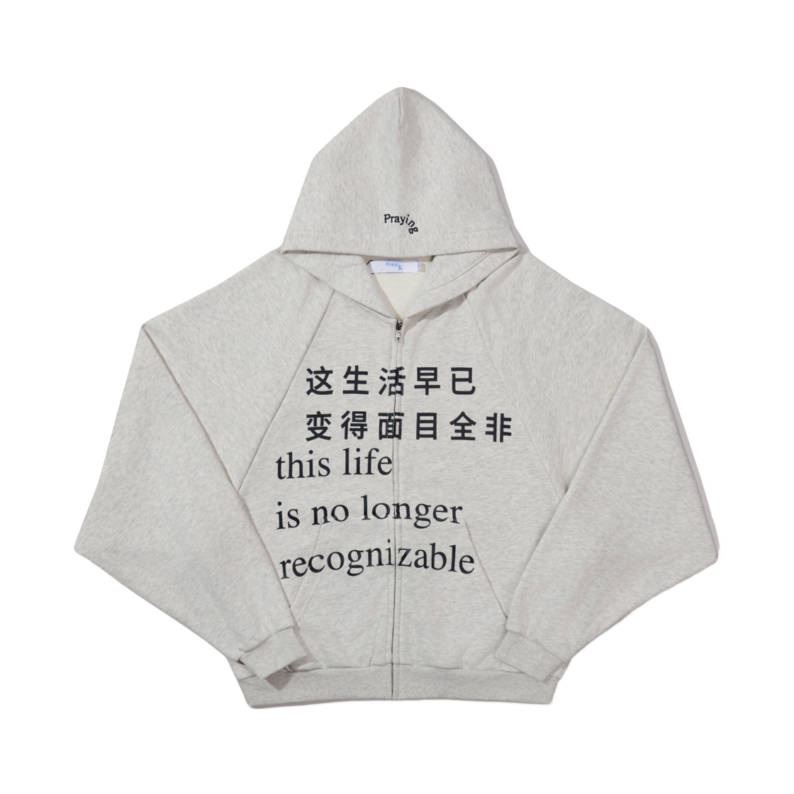 (W) 프레잉 디스 라이프 후드 그레이((W) Praying This Life Hoodie Gray)