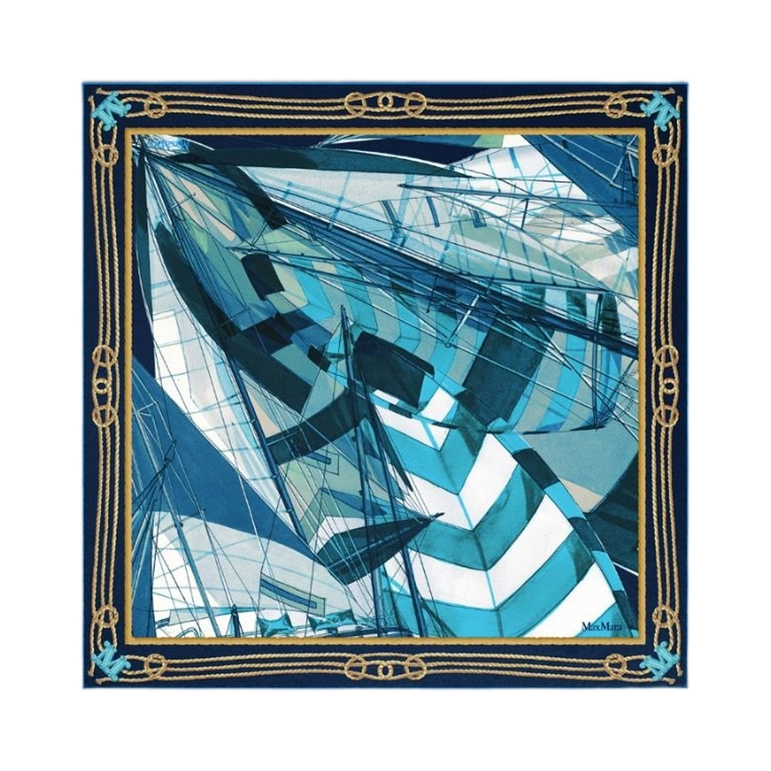 (W) 막스마라 플리페르 실크 스카프 스카이 블루((W) Max Mara Flipper Silk Scarf Sky Blue)