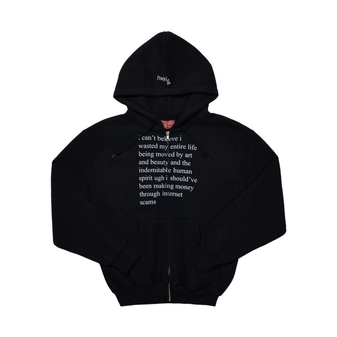 (W) 프레잉 인터넷 스캠스 후드 블랙((W) Praying Internet Scams Hoodie Black)