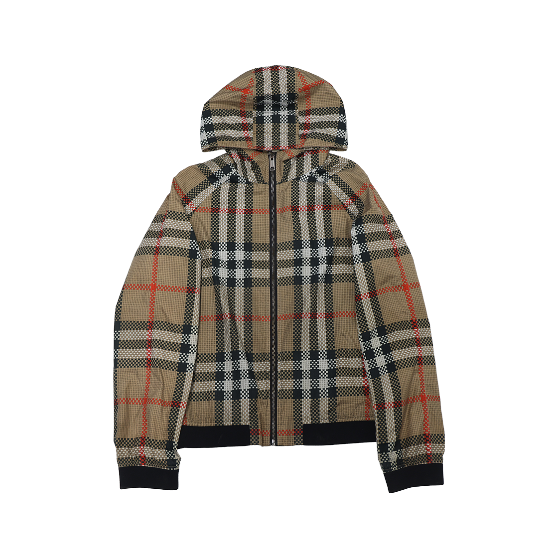 IT7LUKNVDCD5 Burberry Kids Check Hooded Jacket Archive Beige